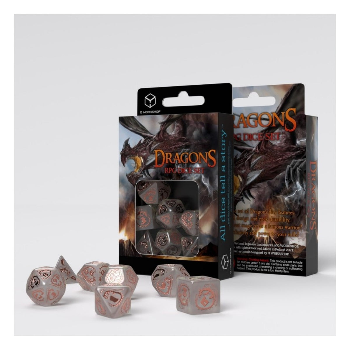 Q Workshop Dragons Quartz - Set 7 Dadi