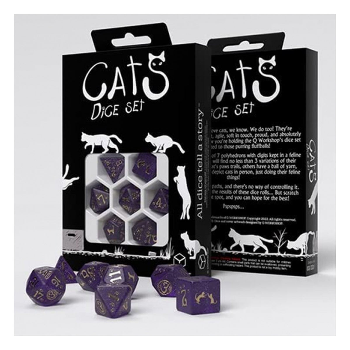 Q Workshop Purrito Gold/Purple - Set 7 Dadi