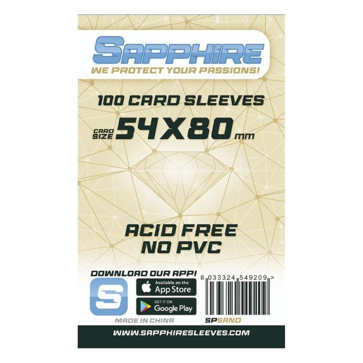 Sapphire Sand: 100 Buste Protettive 54x80 mm