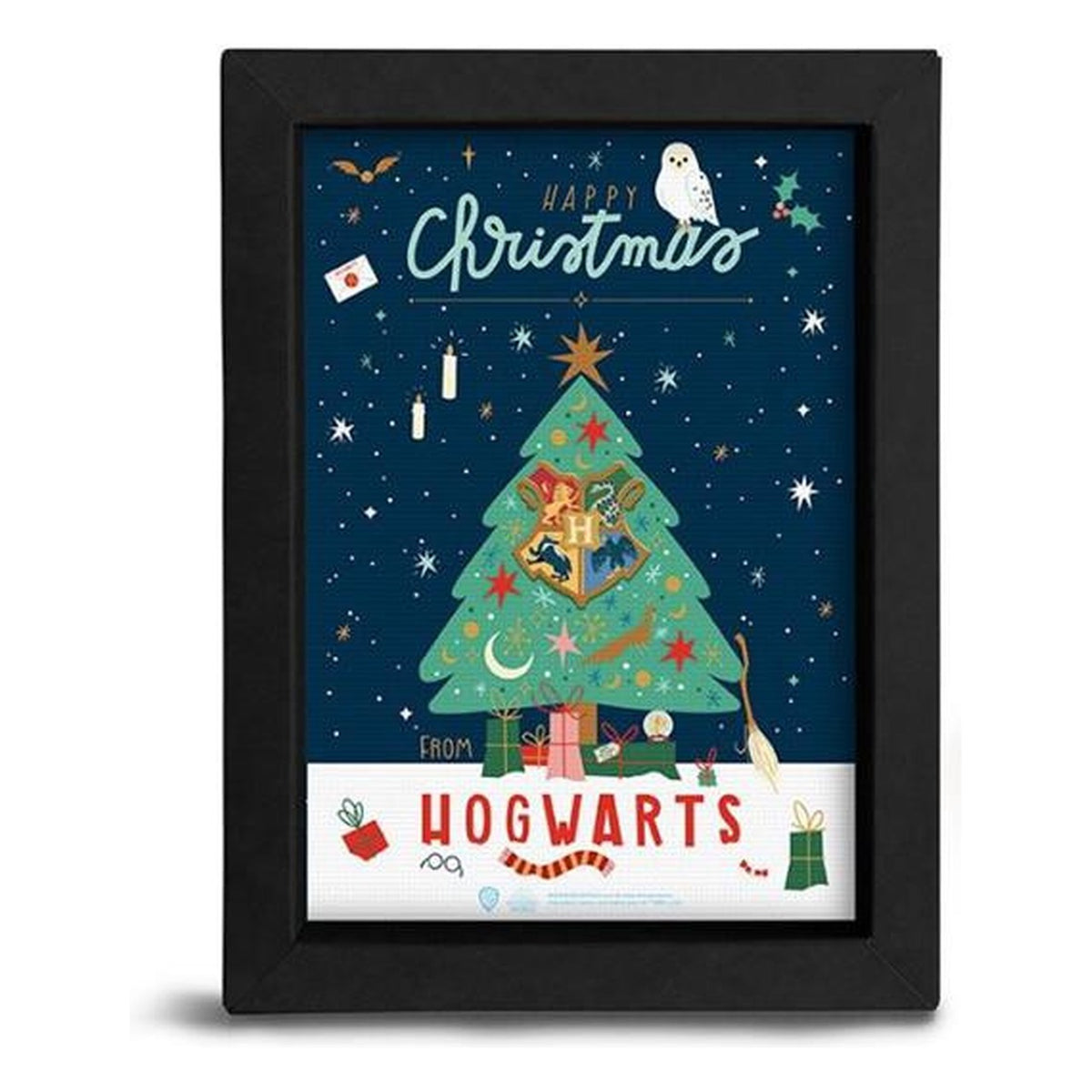 Harry Potter Happy Christmas from Hogwarts - Cornice Kraft Nera 15x20 cm