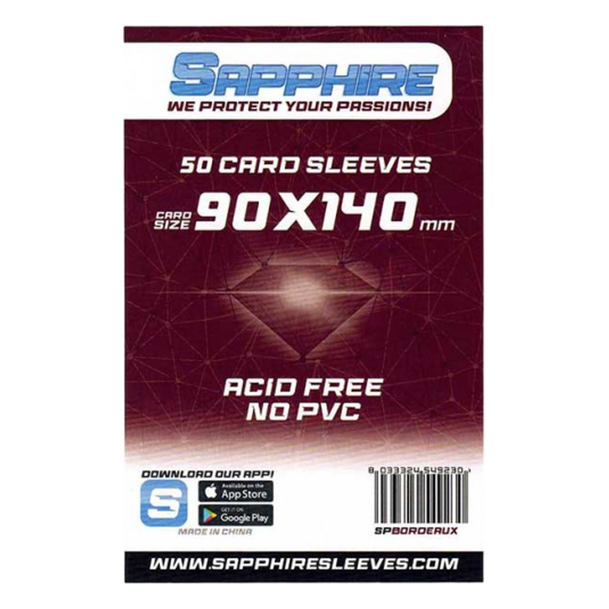 Sapphire Bordeaux: 50 Buste Protettive 90x140 mm