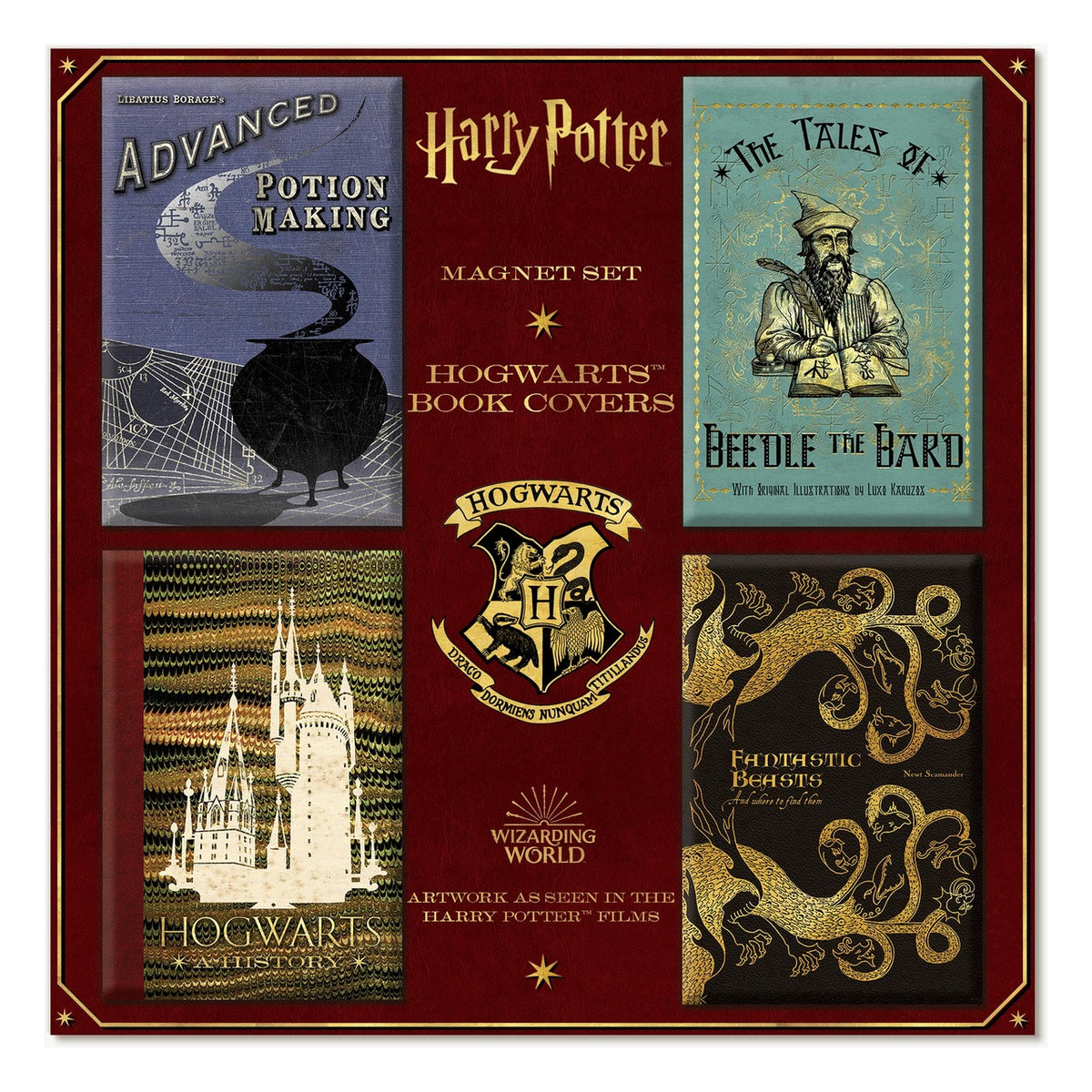 Harry Potter: Wizarding Books, Hogwarts Book Covers - Set Magneti