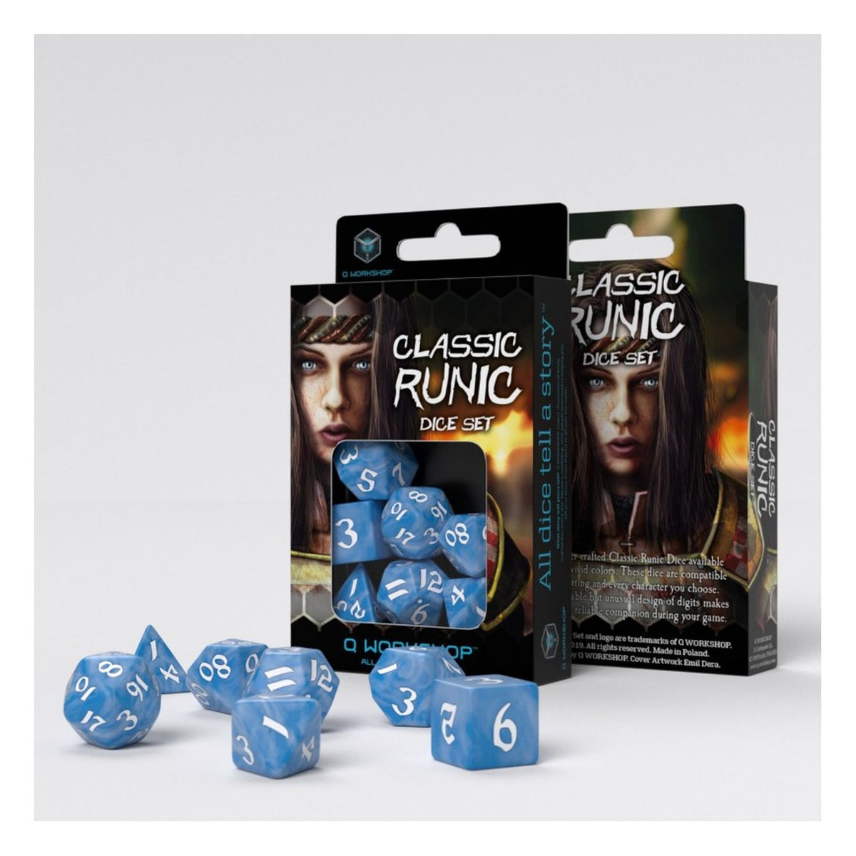 Classic Runic Glacier White SCLR05 - Set 7 Dadi
