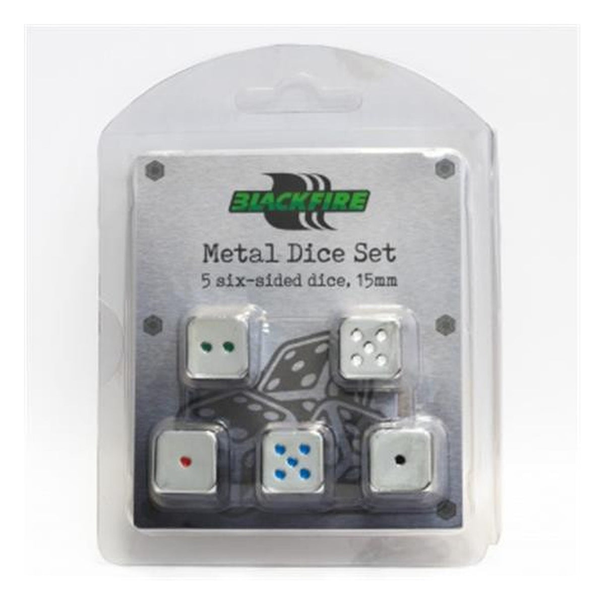 D6 Metal Dice 15 mm - Set 5 Dadi