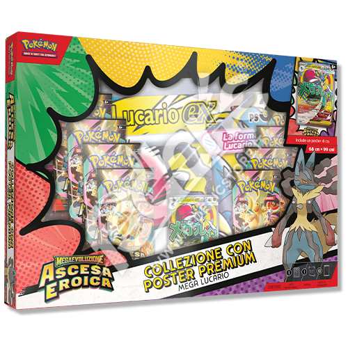 Pokemon TCG - Collezione con Poster Premium Mega Lucario Ascesa Eroica