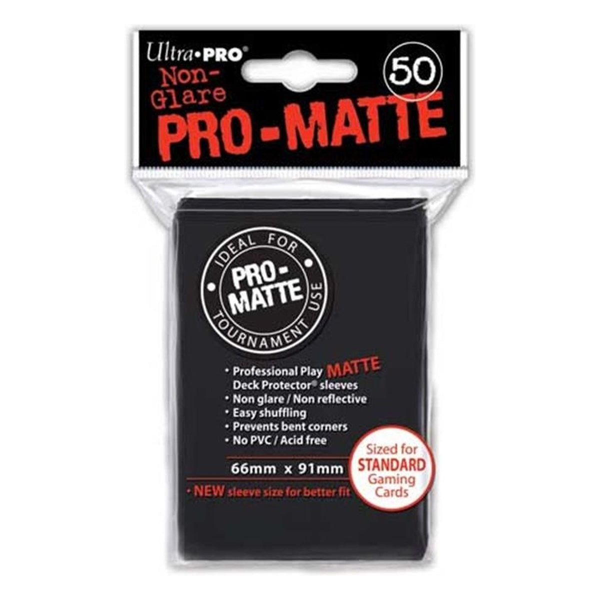 Bustine Standard Pro Matte Nere, 50 pezzi - Ultra PRO