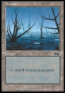 Swamp (V.3) - Urza's Saga (Land) [USG-341]