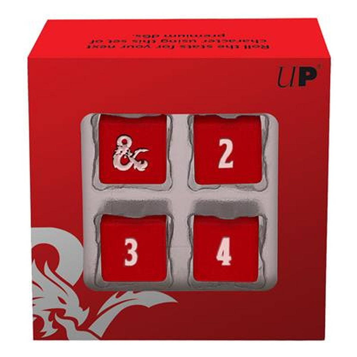 Dungeons & Dragons Heavy Metal Rosso e Bianco D6 - Set 4 Dadi