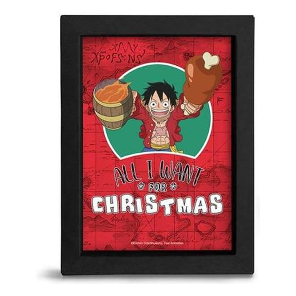 One Piece All I Want for Christmas - Cornice Kraft Nera 15x20 cm