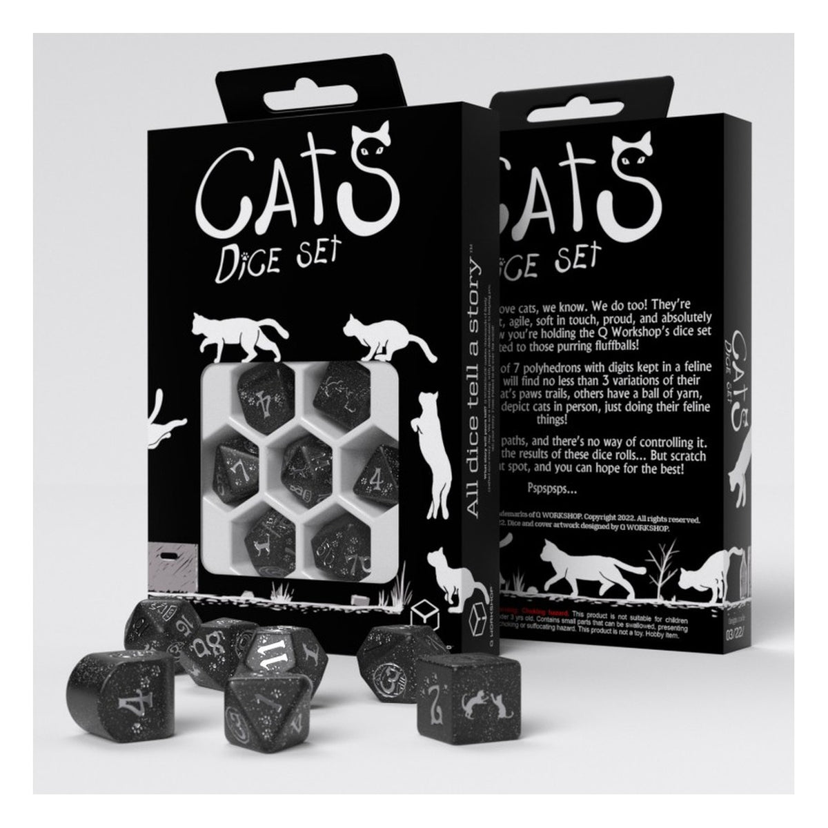 Q Workshop Cats Modern Waffle - Set 7 Dadi
