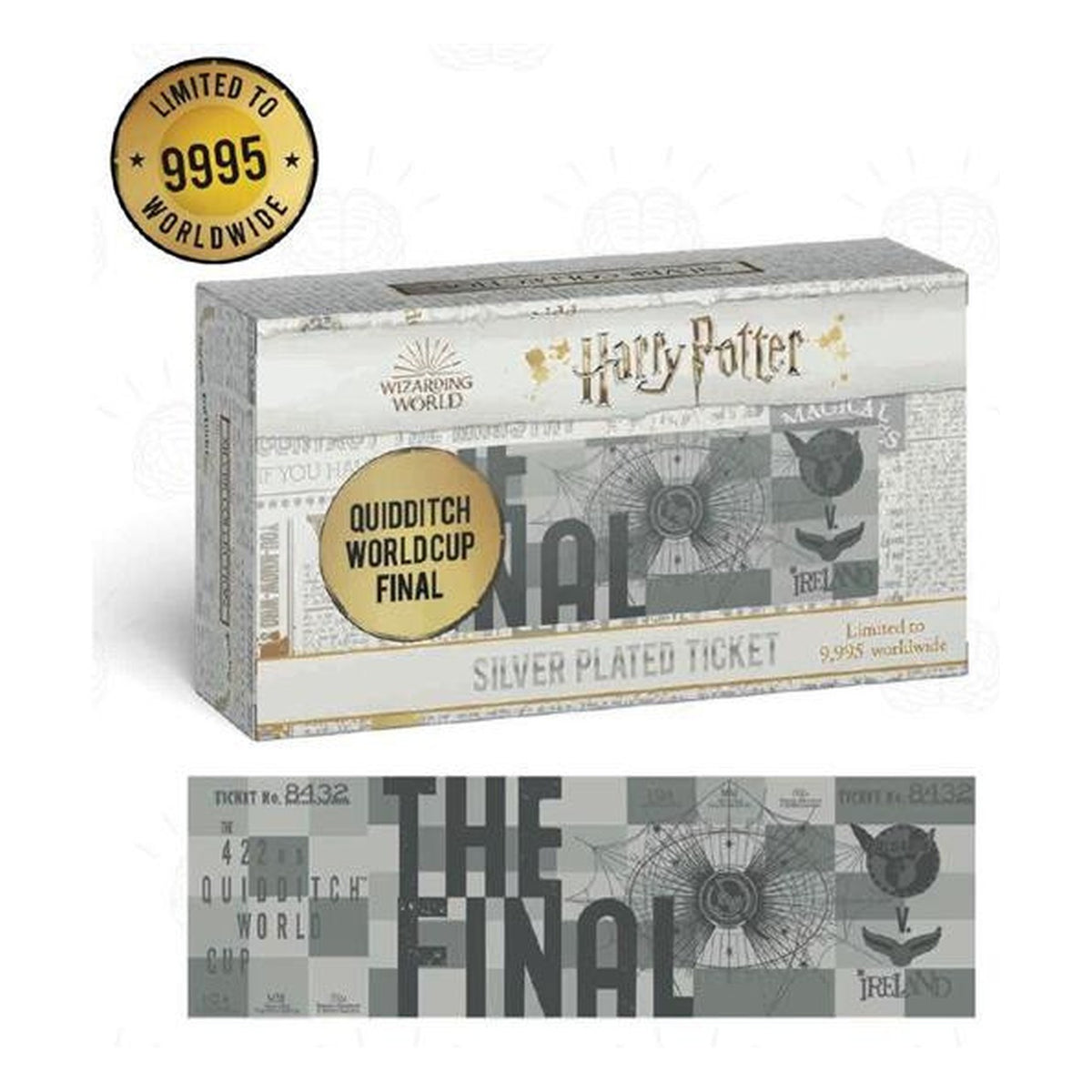 Harry Potter: Biglietto placcato argento, Coppa del Mondo di Quidditch - Articolo da collezione