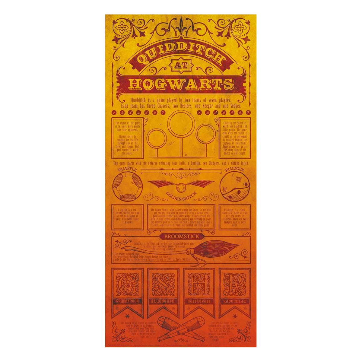 Harry Potter: Stampa da parete, Quidditch Rules - Fanattik