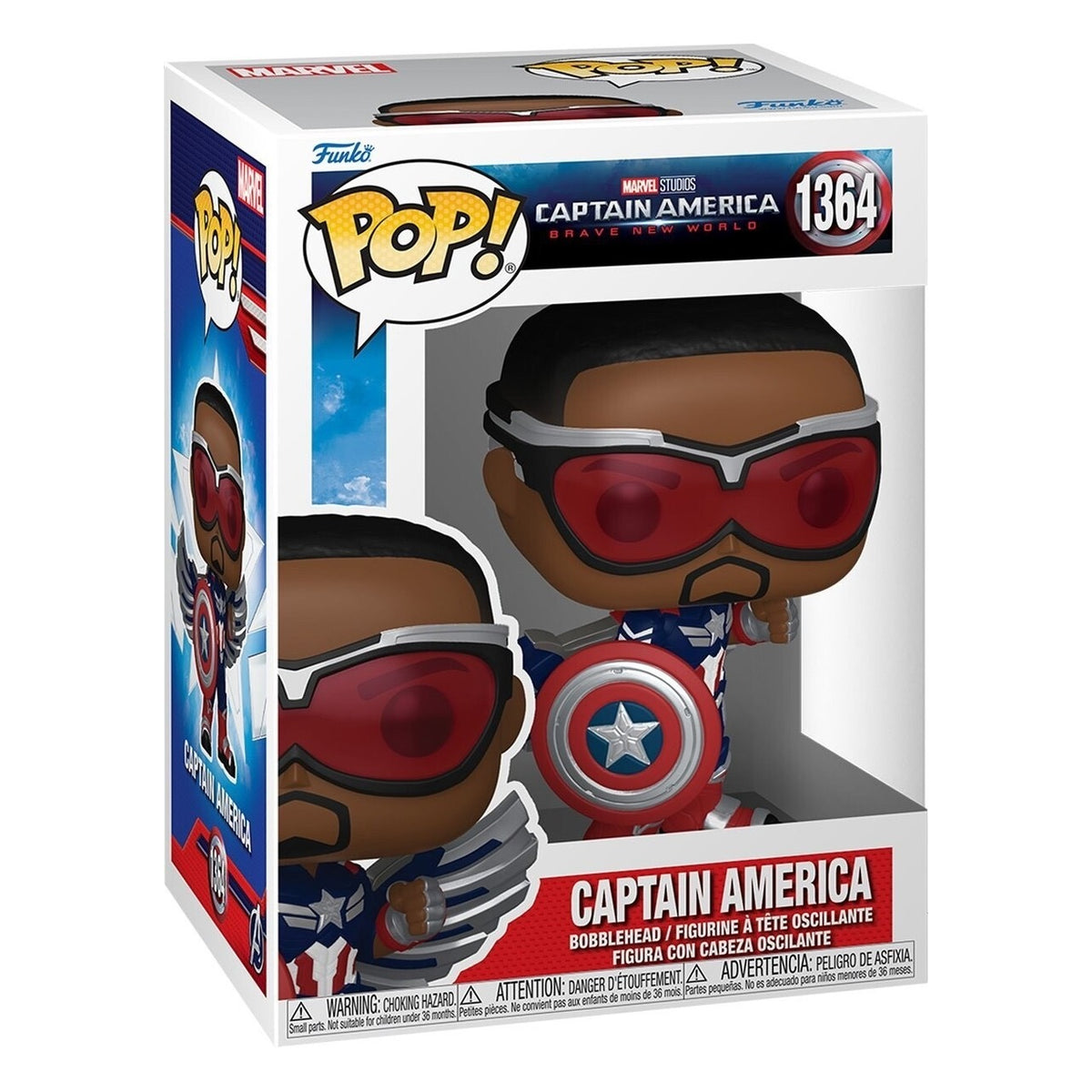Funko Pop Marvel Captain America Brave New World: Captain America n. 1364 - Figura in Vinile