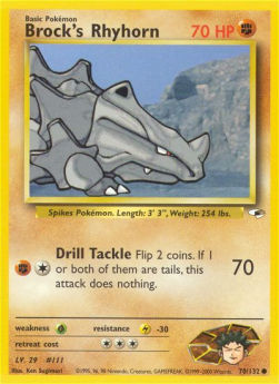 Brock's Rhyhorn - Gym Heroes (Common) [GH-70]