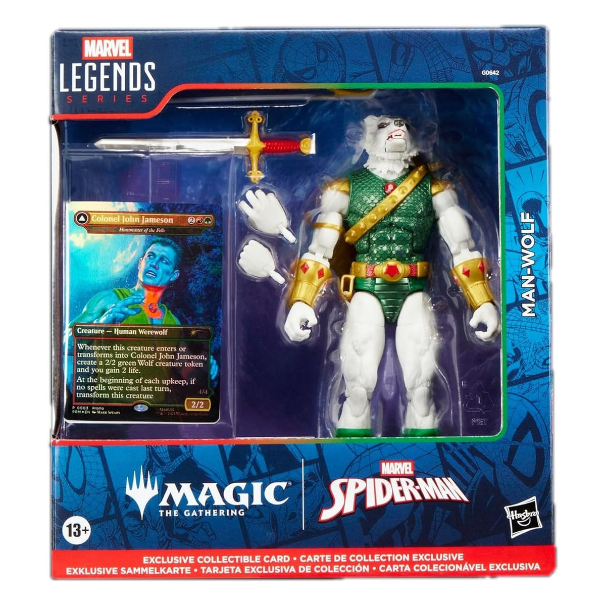 Marvel Classic Legends: Man Wolf con carta Magic: The Gathering - Action Figure 15 cm