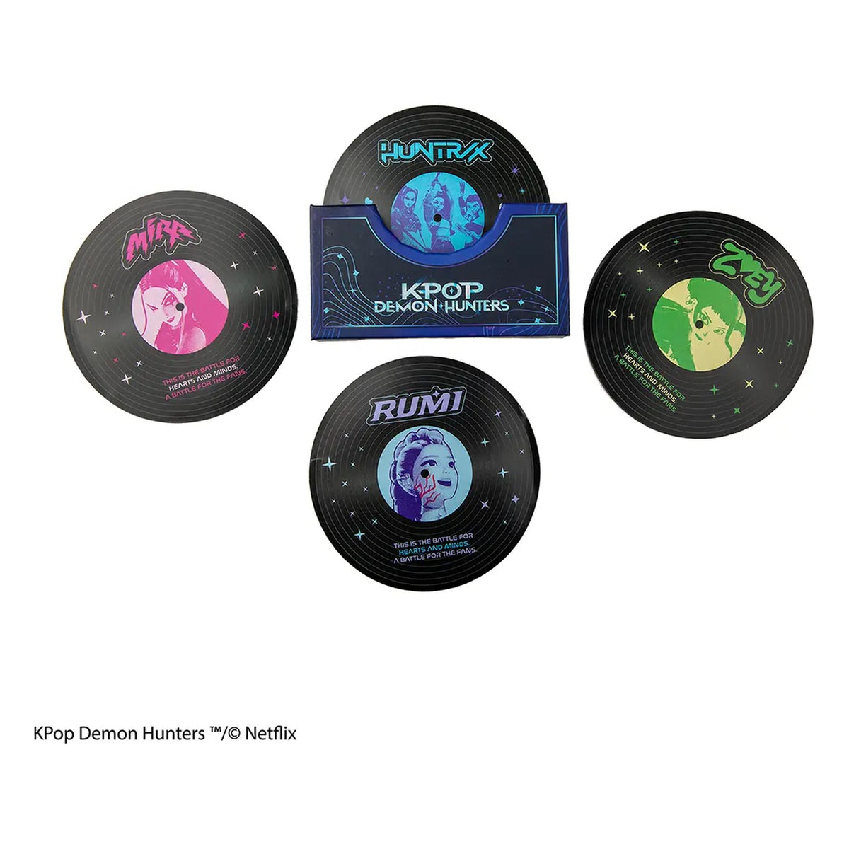 Set di 4 Sottobicchieri Album Cacciatori e Demoni - KPop Demon Hunters