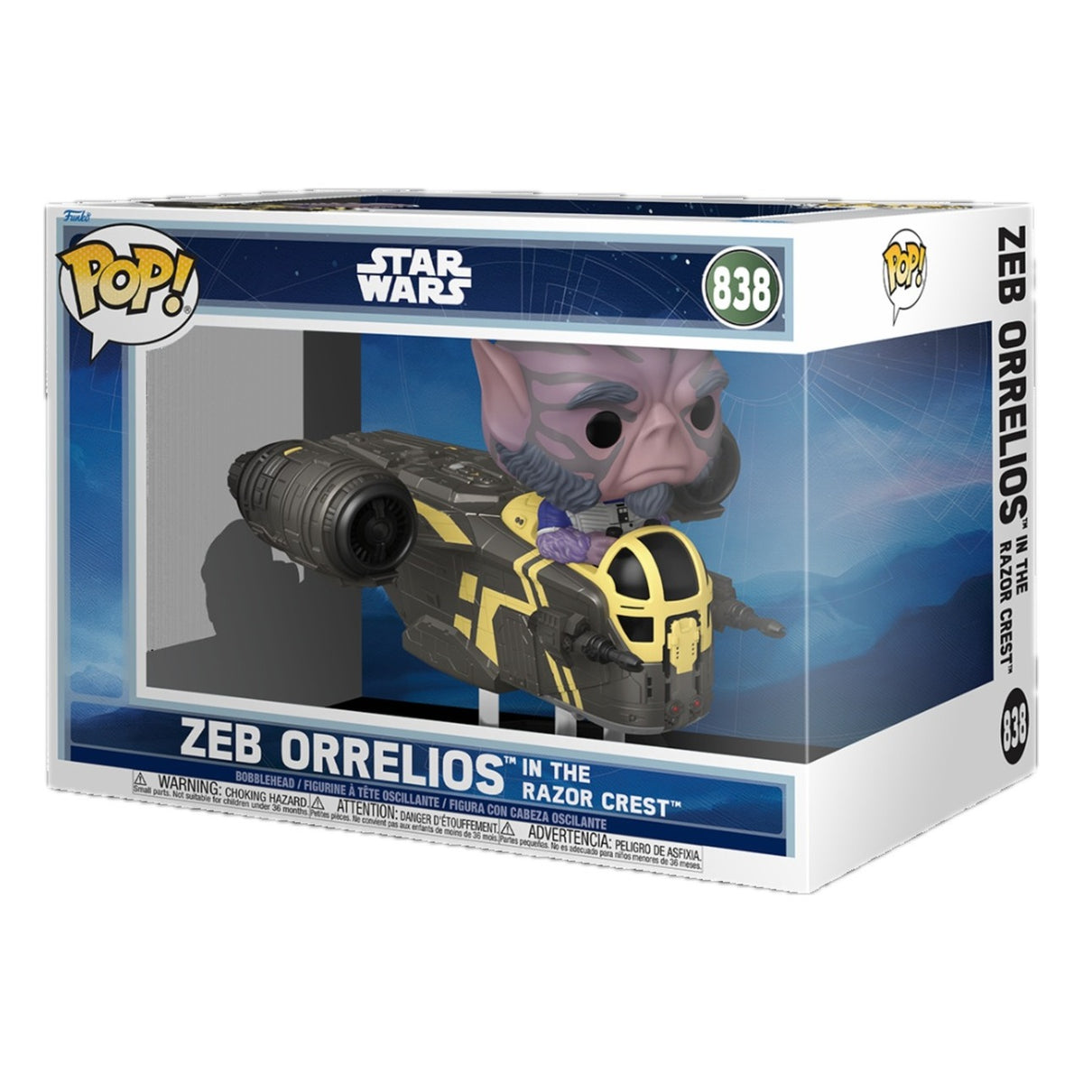 Funko Pop Ride Deluxe Zeb Orrelios nel Razor Crest #838 - Figura in Vinile