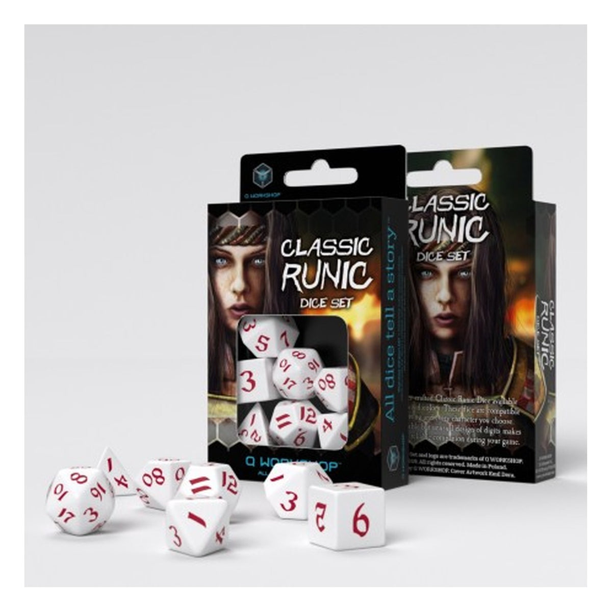Classic Runic White Red SCLR04 - Set 7 Dadi