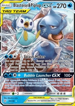 Blastoise & Piplup GX - Cosmic Eclipse (Ultra Rare) [CEC-38]