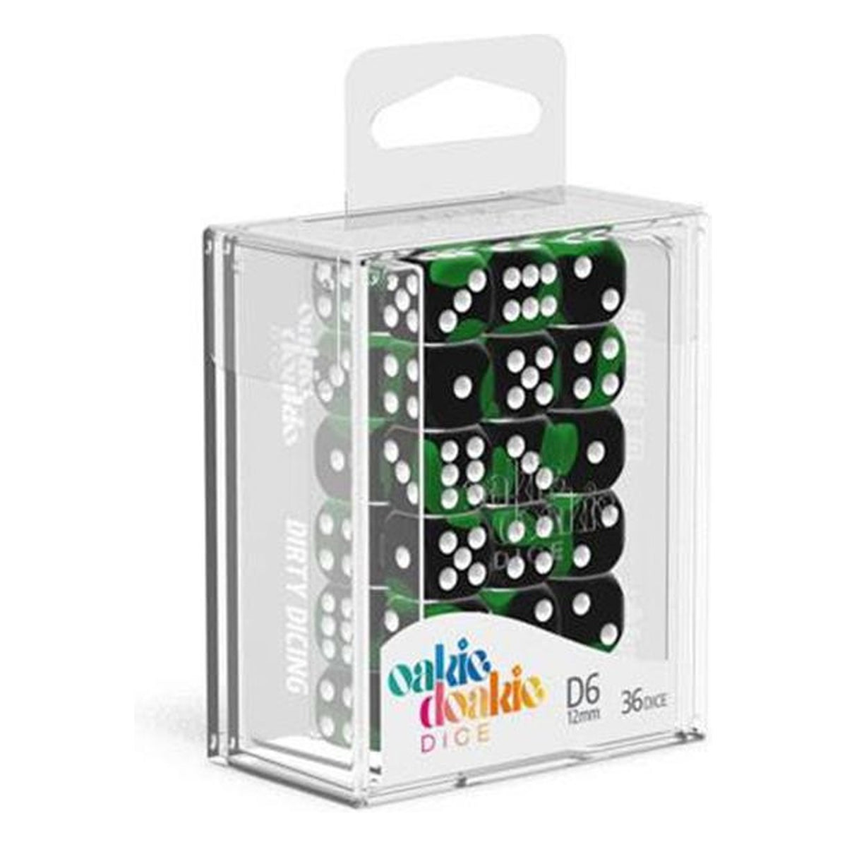 Oakie Doakie Dice D6 12 mm Glow in the Dark Biohazard - Set 36 Dadi