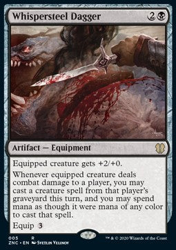 Whispersteel Dagger - Commander: Zendikar Rising (Rare) [ZNC-5]