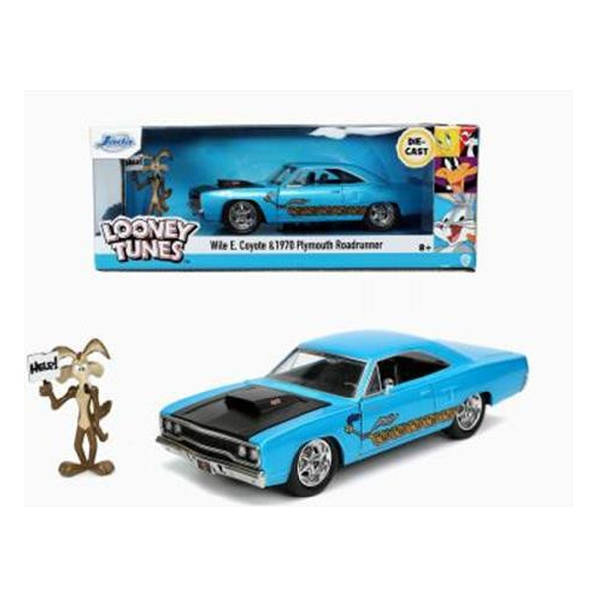 Looney Tunes: Road Runner Plymouth con Willy il Coyote - Die Cast 1:24