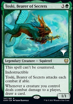 Toski, Bearer of Secrets (V.2) - Kaldheim: Promos (Rare) [PKHM-197]