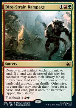 Dire-Strain Rampage - Innistrad: Midnight Hunt (Rare) [MID-219]