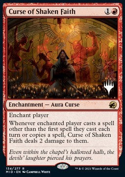 Curse of Shaken Faith (V.2) - Innistrad: Midnight Hunt: Promos (Rare) [PMID-134]
