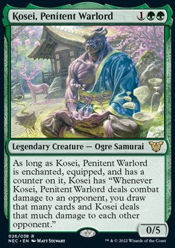 Kosei, Penitent Warlord (V.1) - Commander: Kamigawa: Neon Dynasty (Rare) [NEC-26]