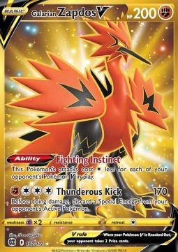 Galarian Zapdos V - Brilliant Stars (Secret Rare) [BRS-182]