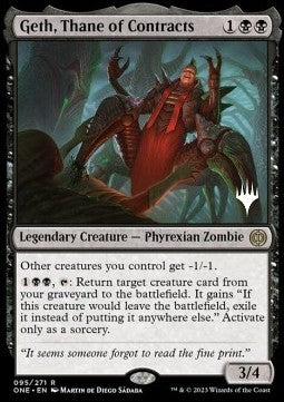 Geth, Thane of Contracts (V.2) - Phyrexia: All Will Be One: Promos (Rare) [PONE-95]