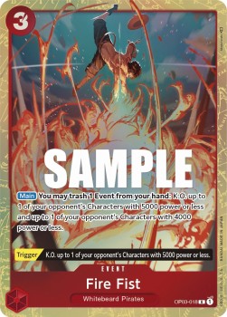 Fire Fist (OP03-018) (V.2) - Pillars of Strength (Alternate Art) [OP03-018]