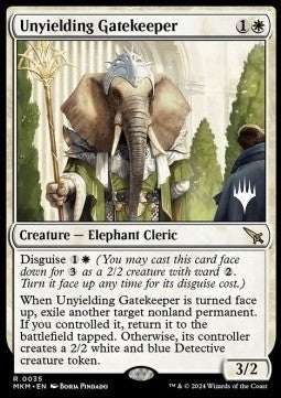 Unyielding Gatekeeper (V.2) - Murders at Karlov Manor: Promos (Rare) [PMKM-35]