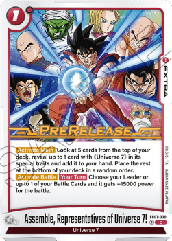 Assemble, Representatives of Universe 7! (FB01-030) - Promos: Awakened Pulse [Fusion World] (Common) [FB01P-030]