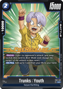 Trunks : Youth (FB01-052) - Promos: Awakened Pulse [Fusion World] (Uncommon) [FB01P-052]