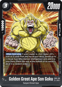 Golden Great Ape Son Goku (FB03-106) - Raging Roar [Fusion World] (Common) [FB03-106]