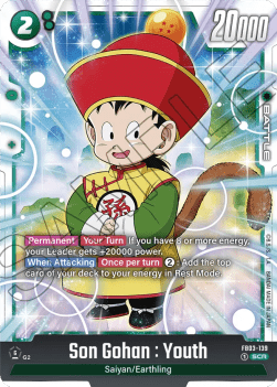 Son Gohan : Youth (FB03-139)  (V.1 - Secret Rare) - Raging Roar [Fusion World] (Secret Rare) [FB03-139]
