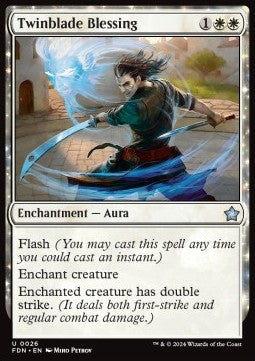 Twinblade Blessing - Magic: The Gathering Foundations (Uncommon) [FDN-26]