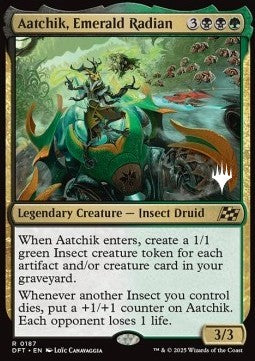 Aatchik, Emerald Radian (V.2) - Aetherdrift: Promos (Rare) [PDFT-187]