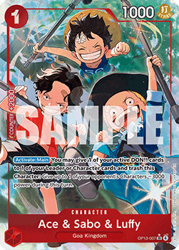 Ace & Sabo & Luffy (OP13-007) (V.2) - Carrying on his Will (Alternate Art) [OP13-007]