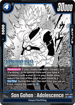 Son Gohan : Adolescence (SB02-026)  (V.1 - Uncommon) - Manga Booster 02 [Fusion World] (Uncommon) [SB02-026]