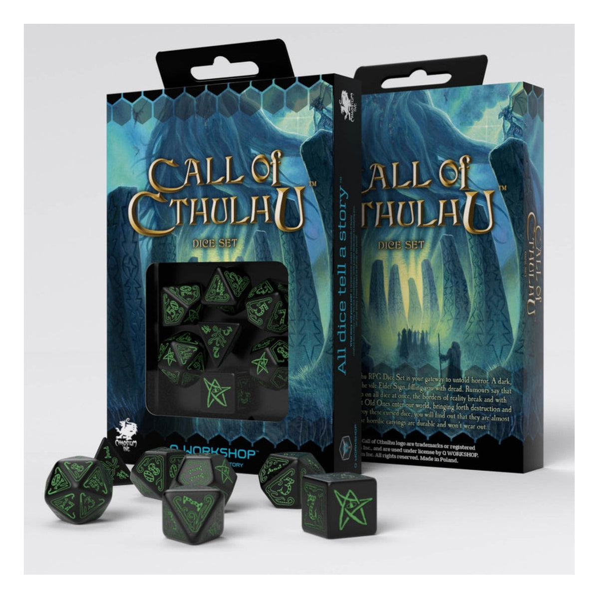 Call of Cthulhu Nero Verde SCTH02 - Set 7 Dadi