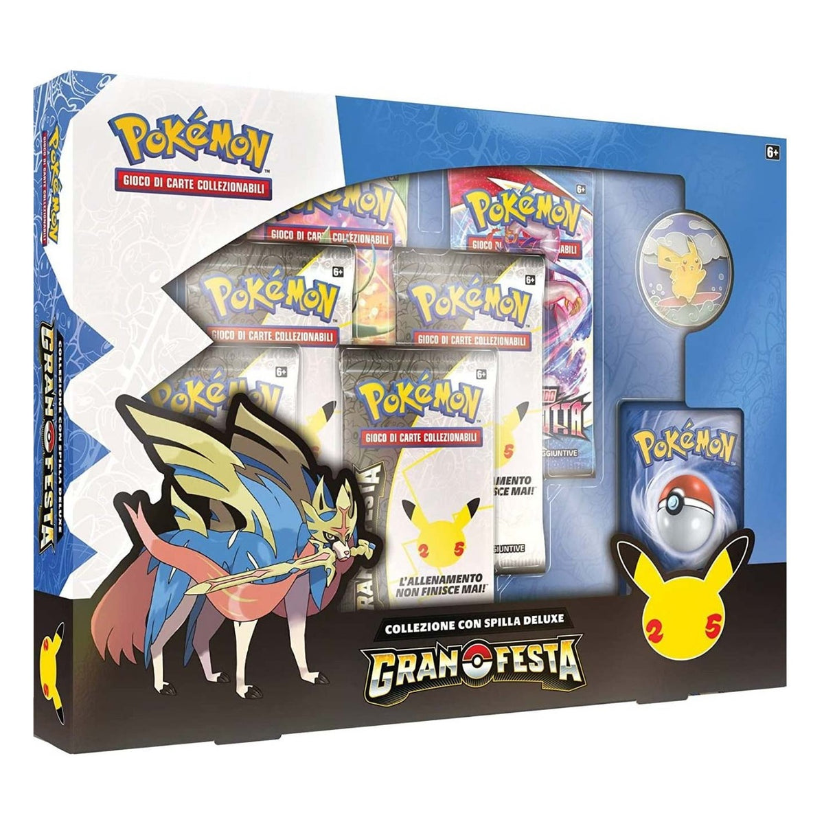 Pokemon TCG Gran Festa Celebrations Collezione con Spilla Deluxe Zacian LIV.X ITA