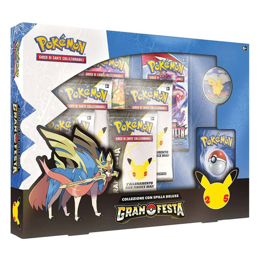 Pokemon TCG Gran Festa Celebrations Collezione con Spilla Deluxe Zacian LIV.X ITA