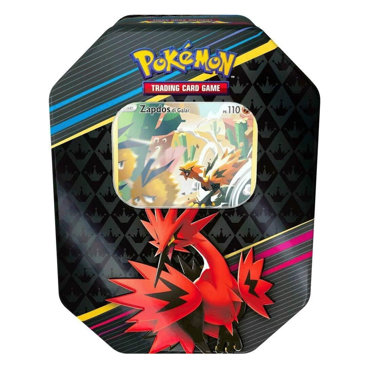 Pokemon TCG Spada e Scudo Zenit Regale Crown Zenith Tin da Collezione Zapdos di Galar ITA