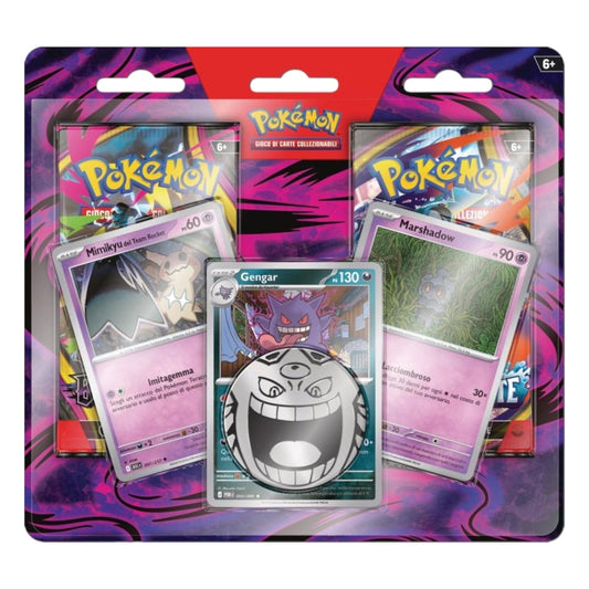 Pokemon TCG - Megaevoluzione - Blister 2 Buste Gengar, Marshadow e Mimikyu