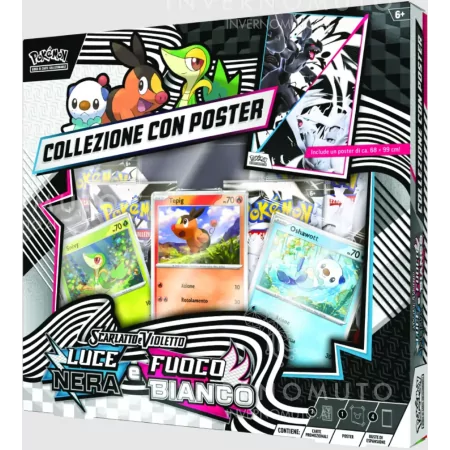 Pokemon TCG - Scarlatto & Violetto: Luce Nera e Fuoco Bianco Collezione con Poster